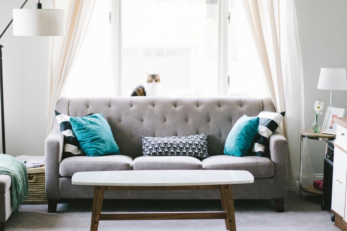 sofa Webstoff grau